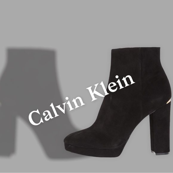 🛑BOGO🆕Calvin Klein Black Suede High-Ankle Fashion Boot - Picture 9 of 9